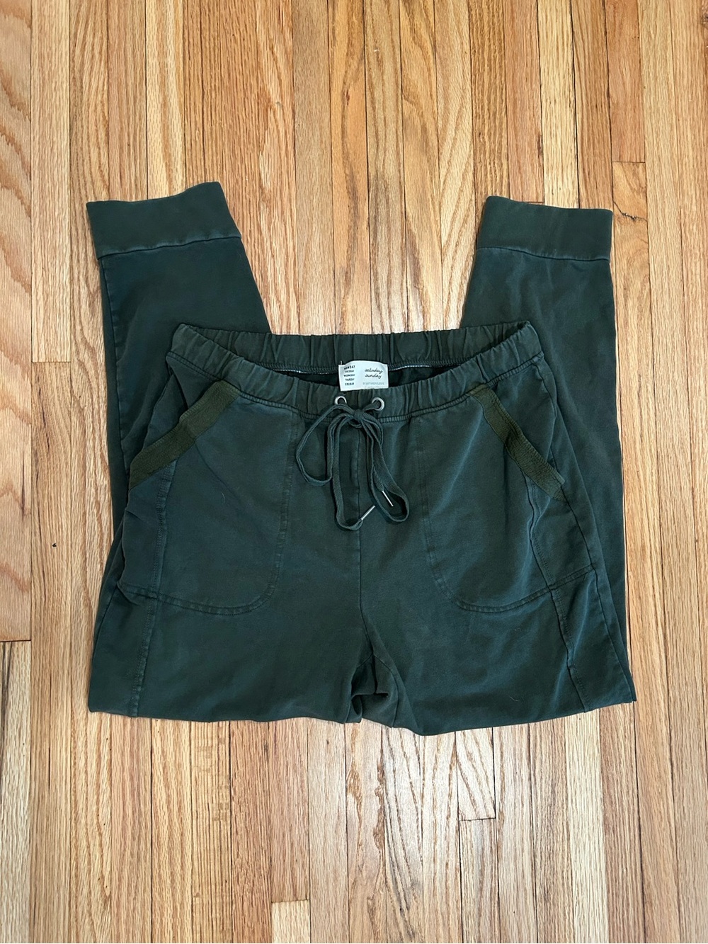 Anthropologie Olive Green Drawstring Jogger Pants